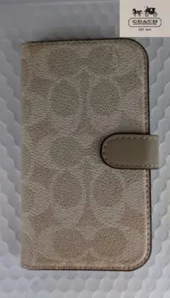【COACH】シグネチャー スマホケース 手帳型 革