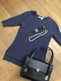 定価3.5万程度 C INOH 高級ニット クリーニング済み ブルーグレー