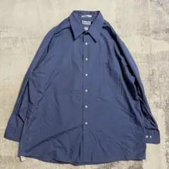 90s US古着　VAN HEUSEN ポプリン　長袖シャツ ブルー　XL