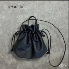 aristella 巾着バッグ ミニショルダーバッグ 2way 斜めかけ 黒