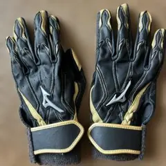 Mizuno バッティング用手袋 黒/金
