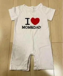 70サイズ　アイラブTシャツ　パパ　ママ