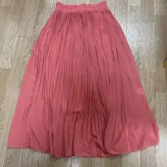 美品　プリーツ　ロングスカート　ピンク　M
