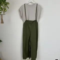 スタジオクリップ　オリーブ色 サロペット