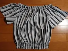 oneway オフショルダー トップス 半袖 ストライプ 肩出し USED