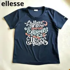 【訳あり】ellesse エレッセ Tシャツ ネイビー M 裾に生地ダメージあり