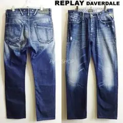 リプレイ　DAVERDALE　【M】　スリムストレートデニム　藍青