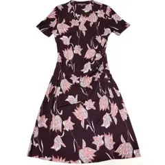 ★美品★ローラアシュレイ★ワンピース★11号(L)★ボルドーブラウン★