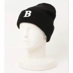 新品　SPINNS ニットキャップ／ワンポイントロゴデザインR ブラック