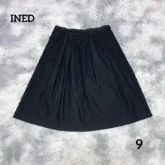イネド フレアひざ丈スカート 裏地あり