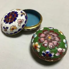 七宝焼 香合 2点セット 小物入れ ミニケース
