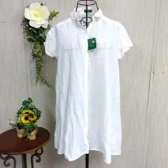 新品タグ付　earth music&ecology 　シャツワンピース 半袖 F