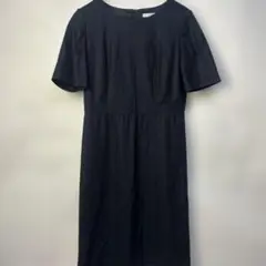 アンタイトル　untitled 黒　ウール　半袖ワンピース　フォーマル