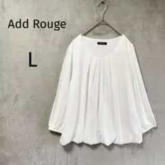 Add Rouge/長袖ブラウス/L/シフォン オフィスプルオーバー 白