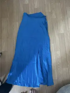 アセテートスカート 青