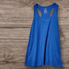 ATHLETIC タンクトップ XL 青色 スポーツ ジム トレーニングウエア