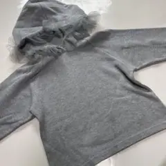 フリル付きグレー パーカー 110cm