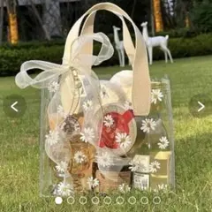 SHEIN クリアミニバッグ　デイジー　花柄　ビニールバッグ　透明　サマーバッグ