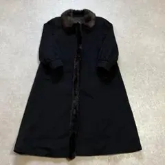 Leilian レリアン ロング ファーコート カシミヤ アウター 黒 サイズ9