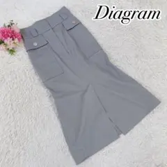 美品　ダイアグラム　ロング丈　ワークタイトスカート　36 カーキ系