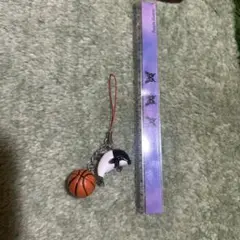 シャチとバスケットボールのキーホルダー