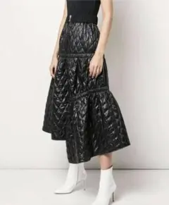 美品　Tibi　ティビ　ソフトキルティング　アシンメトリースカート　ブラック