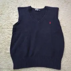 ラルフローレン ニット ベスト ポロ ロゴ ネイビー 160 通学 制服