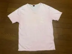 AVIREX　アヴィレックス　VネックTシャツ　ピンク　Mサイズ　ピンホール有