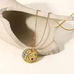 A1001【アレルギー対応☆】316L コインネックレス 星 K18YG