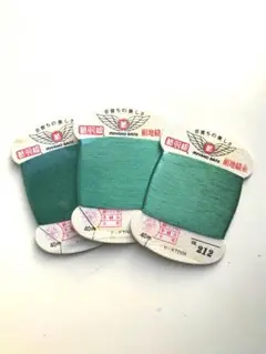 都羽根　絹手縫糸　212緑青色