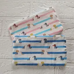 ６重ガーゼミニハンカチ　ダックスフント