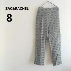 海外古着 ZAC&RACHEL レギパン 幾何学模様 8 ブラック 柄 ゴム