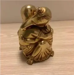 《 チベット密教 新品 》 ガネーシャ 聖天 歓喜仏 1358g 24金張 7