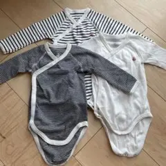 PETIT BATEAU オーガニックコットン ボディスーツ 3点セット