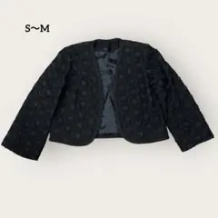 ノーブランド エレガント立体刺繍 クラシカル ショートジャケット S〜M