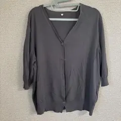 美品　しまむら　クロッシー　夏用カーディガン　グレー　3Ｌサイズ　ボタンあり