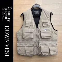 COUNTRY PAGENT ベージュ ダウンベスト M フィッシングベスト