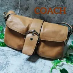 美品 COACH コーチ ショルダーバッグ ハンドバッグ ブラウン レザー