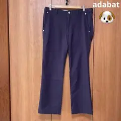 adabat メンズゴルフパンツ 50 LL XLパープル ネイビー 犬ロゴ