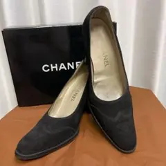 正規品 CHANEL シャネル スエード パンプス ココマーク 刺繍