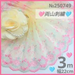 №250749 チュールレース 両山刺繍