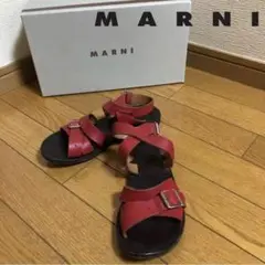 MARNI マルニ サンダル size35 レッド ブラウン 定価33600円