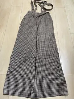 GU ジーユー　サスペンダー付き　チェックズボン　S