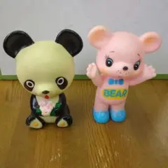 パンダ　くまさん　ソフビ人形セット