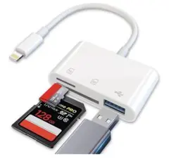 iPhone SDカードリーダー　3in1 USB/SD/TF変換アダプタ
