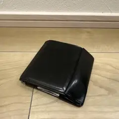 ブラックレザー二つ折り財布 abrAsus