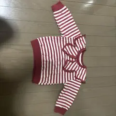 URBAN CHERRY 赤と白ストライプ トレーナー 100