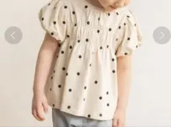 バルーン袖シャーリングTシャツ　120 ブランシェス