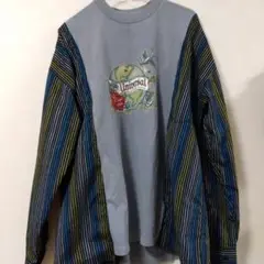 (A76)古着リメイク　Tシャツ＋長袖シャツ