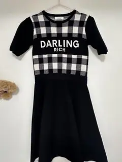 ダーリッチ　チェック　ニットワンピース